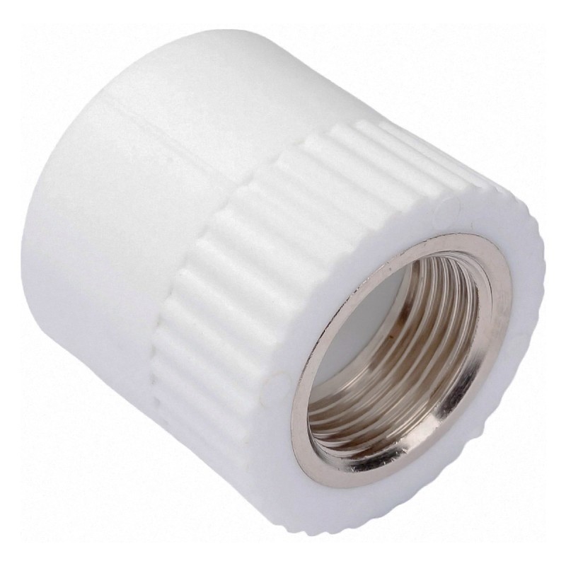 Муфта комбинированная ПП 40-1 1/4'' PN 25 под ключ с внутренней резьбой белая РТП 10658-1