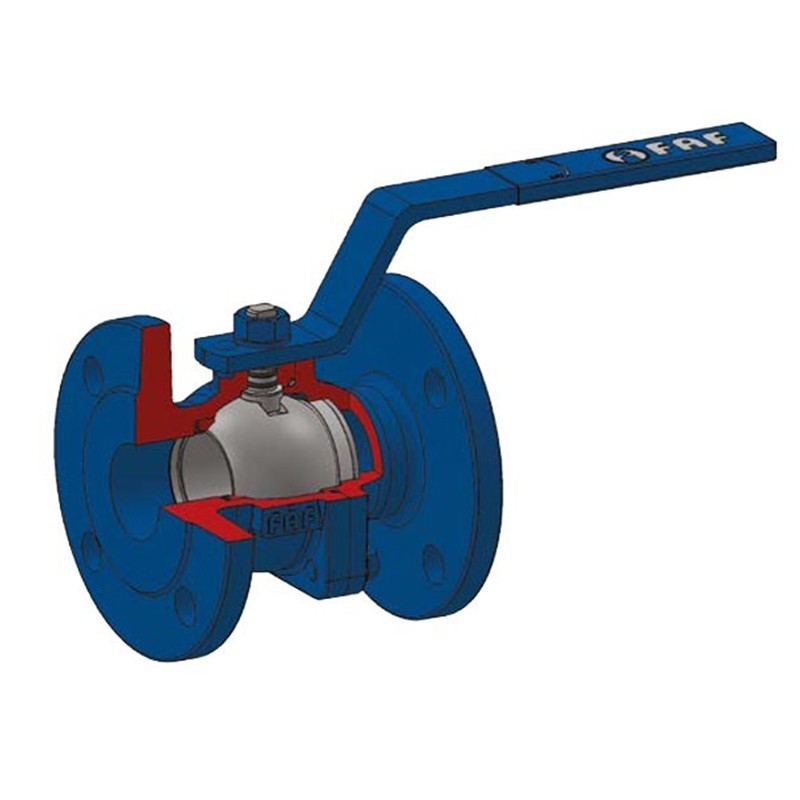 Кран шаровой DN 20 PN 16 чугунный 120мм уплотнение PTFE фланцевый FAF 1100020 -2