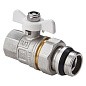 Кран латунный шаровой MVI BV.521 DN 20 PN 40 с уплотнением никелированный полнопроходной американка бабочка купить в Уфе | "Проконсим"