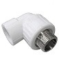 Угольник комбинированный ПП 20-1/2'' PN 25 с наружной резьбой белый VALFEX  купить в Уфе | "Проконсим"