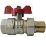 Кран латунный шаровый DN 15 PN 40 никелированный бабочка американка РИДАН BVR-FR 065B8303RG купить в Уфе | "Проконсим"