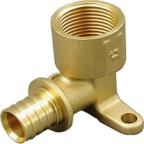 Угольники латунные установочные для PEX труб DN 16-25 PN 10 под надвижную гильзу с внутренней резьбой ONE PLUS купить в Уфе | "Проконсим"