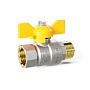 Краны латунные шаровые газовые DN 15-32 PN 25-40 бабочка муфта-штуцер LD Pride GAS купить в Уфе | "Проконсим"