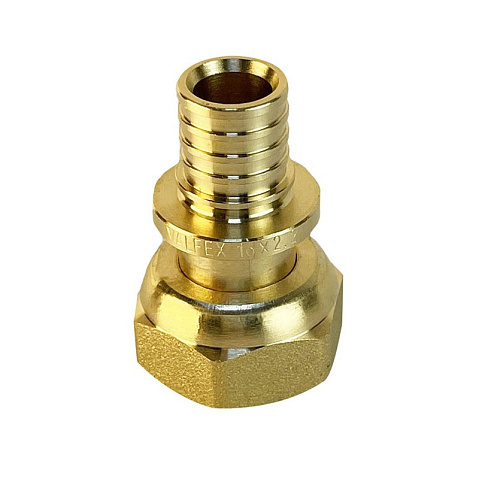 Муфта латунная для PEX труб 16-1/2'' PN 16 S-2,2мм переходная  с накидной гайкой Valfex VF.422.AF купить в Уфе | "Проконсим"