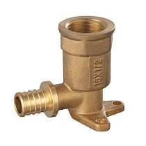 Угольники установочные латунные для PEX труб DN 16-25 PN 16 под надвижную гильзу с внутренней резьбой PLP купить в Уфе | "Проконсим"
