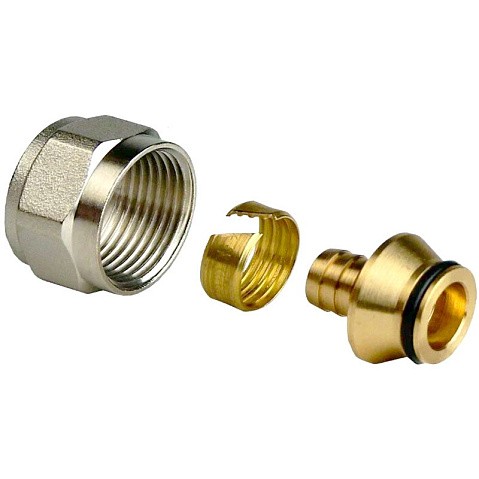 Евроконус латунный для PEX труб  16х2,2- 1/2'' PN 16  обжимной с накидной гайкой  РосТурПласт купить в Уфе | "Проконсим"