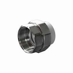  Муфта ПП разъемная 25-3/4'' , с внутренней резьбой, белая, Политэк 9801002534 (251212404) со склада Проконсим в Уфе