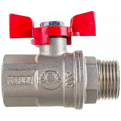  Латунный шаровой кран Ду32 Ру40 Valfex VF.218.NB1.114.DP 11Б27фт1М ВР-НР, проход , бабочка. (111201536) со склада Проконсим в Уфе