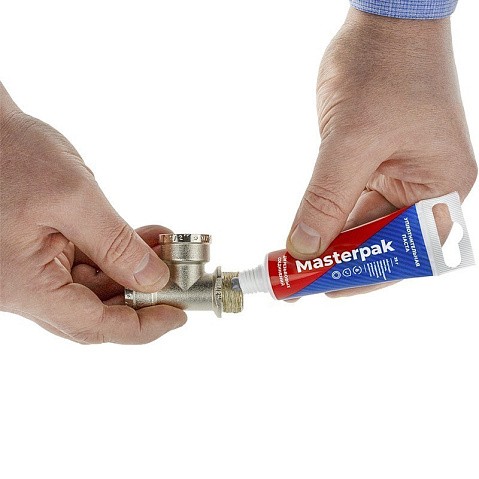 Набор уплотнительный паста +лён для воды, пара 70гр+14гр Masterpak купить в Уфе | "Проконсим"