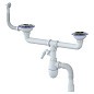 сифон для двойной мойки Unicorn В731VР, 40х50 гибкий отвод, 3 1/2'' х40 с отводом для стиральной машины, круглый перелив купить в Уфе | "Проконсим"