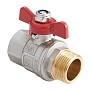 Кран латунный шаровой MVI BV.514 DN 15 PN 40 никелированный полнопроходной муфта-штуцер бабочка купить в Уфе | "Проконсим"