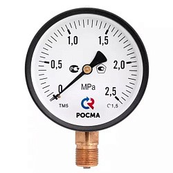  Мановакуумметр Росма ТМВ-610Р.05 общетехнический, 150мм, -0.1-1,5МПа, резьба M20x1,5, с электронной приставкой тип V, радиальный, класс точности 1,5 (930099128) со склада Проконсим в Уфе