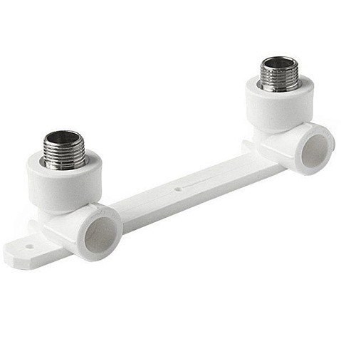 Угольник установочный двойной ПП 25-1/2'' PN 25 с наружной резьбой белый Pro Aqua PA280112P купить в Уфе | "Проконсим"