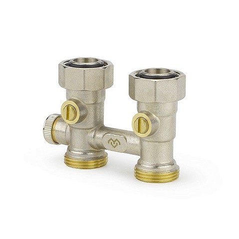 Узелы нижнего подключения VARMEGA VM138 DN20 прямой однотрубный 3/4''x3/4'' евроконус, с байпасом муфта-штуцер купить в Уфе | "Проконсим"