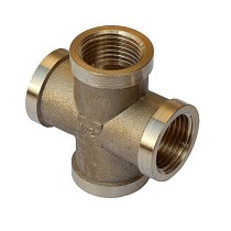 Акция! Крестовины латунные DN 15-25 PN 40 муфта-муфта-муфта Ду  Дн 20х3/4" Ру  соед. (214200010) со склада Проконсим в Уфе
