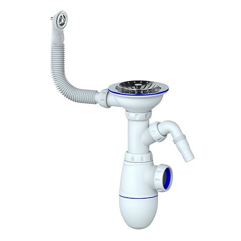 Сифон для мойки Unicorn В431VP, без отвода, 3 1/2'' х40 с отводом для стиральной машины, круглый перелив купить в Уфе | "Проконсим"