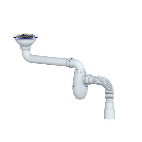 Сифон для умывальника Unicorn ВС21, 40х50 гибкий отвод, 3 1/2'' х40 чаша из нержавеющей стали купить в Уфе | "Проконсим"