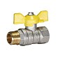 Кран латунный Temper серия 83 DN25 PN40 никелированный газовый бабочка м-шт ГОСТ Р 59553 купить в Уфе | "Проконсим"