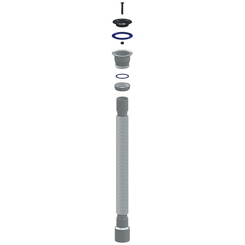 Сифон гофрированный Unicorn D240, 40х50 гибкий отвод, 1 1/2'' х40 чашка из нержавеющей стали, 1500мм купить в Уфе | "Проконсим"