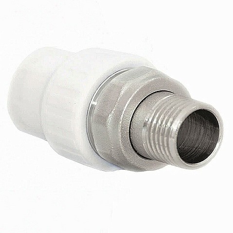 Муфта для радиатора ПП 25-3/4'' PN 25 с американкой белая РТП 14628 купить в Уфе | "Проконсим"