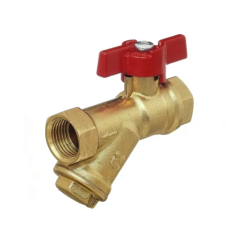 Краны латунные шаровые DN 15-20 PN 25 с фильтром бабочка муфта-муфта БАЗ КФ.А30.1 купить в Уфе | "Проконсим"