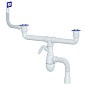 сифон для двойной мойки Unicorn В747V, 40х50 гибкий отвод, 1 1/2'' х40 с отводом для стиральной машины, прямоугольный перелив купить в Уфе | "Проконсим"