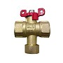 Кран латунный шаровой Пензапромарматура DN15 PN16 G1/2'' с фильтром никелированный полнопроходной муфта-муфта бабочка