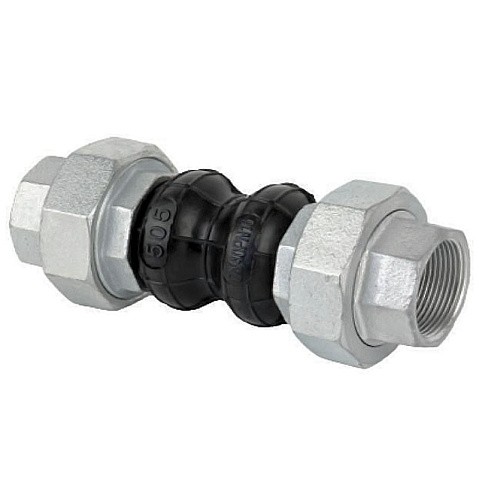 Компенсатор EPDM с оцинкованными чугунными резьбовыми патрубками DN 15 PN 16 Рашворк 505-015-16 купить в Уфе | "Проконсим"