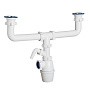 Сифон для двойной мойки бутылочный ORIO K-4059 1 1/2 выпуски нж D70, с 1 отводом купить в Уфе | "Проконсим"