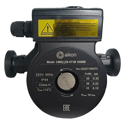 Насос циркуляционный PN 10,L 180 65Вт 1х220В с мокрым ротором AIKON CMS(L)25-4T1M 3х-скоростной резьбовой 110гр. купить в Уфе | "Проконсим"