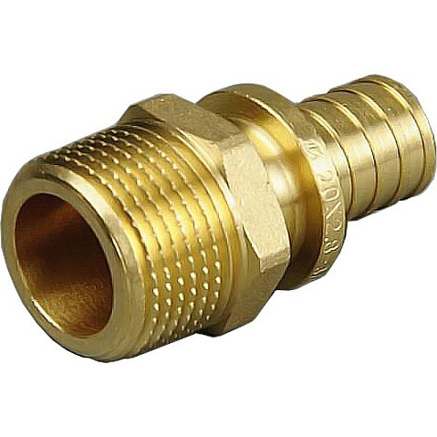 Муфта латунная для PEX труб 16-1/2'' PN 10 под надвижную гильзу с наружной резьбой ONE PLUS купить в Уфе | "Проконсим"