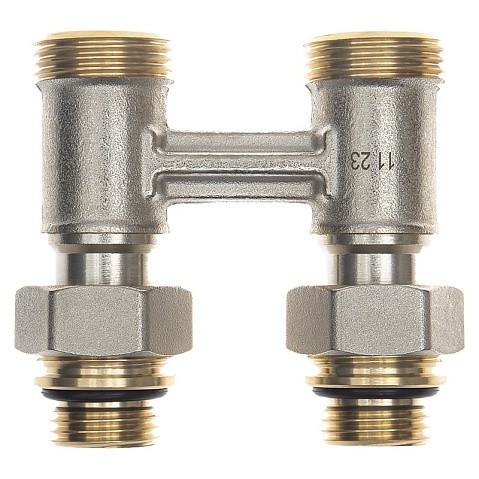 Узел нижнего подключения DN 20 прямой двухтрубный 20-1/2'' никелированный с ниппелем штуцерхштуцер РИДАН 003L0396R купить в Уфе | "Проконсим"