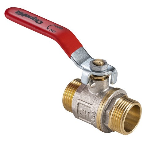 Кран латунный шаровой MVI AquaHit BV.316.04 DN 15 PN 25 рычаг штуцер-штуцер полнопроходной никелированный купить в Уфе | "Проконсим"