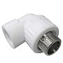 Угольник комбинированный ПП 20-1/2'' PN 25 с наружной резьбой белый VALFEX  купить в Уфе | "Проконсим"