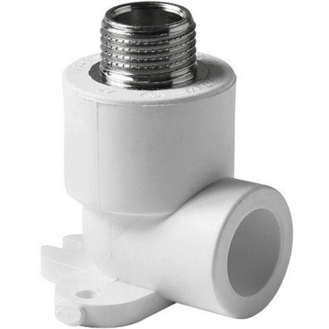 Угольник установочный ПП 20-1/2'' PN 25 с наружной резьбой белый Pro Aqua PA28108P купить в Уфе | "Проконсим"