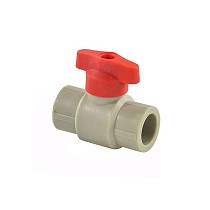 Краны шаровые ПП DN 20-25 PN 25 полупроходные серые с красной ручкой Valfex купить в Уфе | "Проконсим"