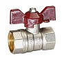 Краны латунные шаровые DN 15-32 PN 40 никелированные бабочка муфта-муфта Temper 88 купить в Уфе | "Проконсим"