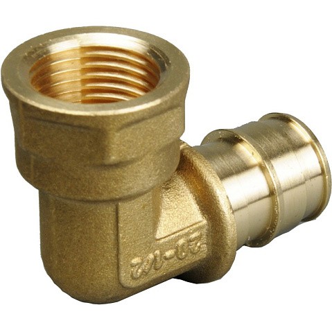 Угольник латунный для PEX труб 25-1/2'' PN 10 OP под надвижную гильзу с внутренней резьбой ONE PLUS купить в Уфе | "Проконсим"