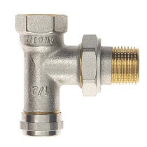 Клапан радиаторный настроечный DN 15-20 PN 10 угловой никелированный под шестигранник РИДАН купить в Уфе | "Проконсим"