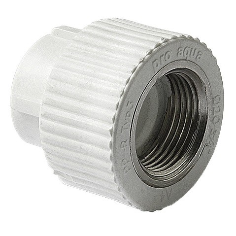 Муфта комбинированная ПП 25-3/4'' PN 25 с внутренней резьбой белая Pro Aqua PA22014P купить в Уфе | "Проконсим"