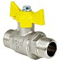 Краны латунные шаровые газовые 11Б27фт1М DN 15-20 PN 40 никелированные бабочка шт-шт Valfex.279 Standart ГОСТ Р 59553 купить в Уфе | "Проконсим"