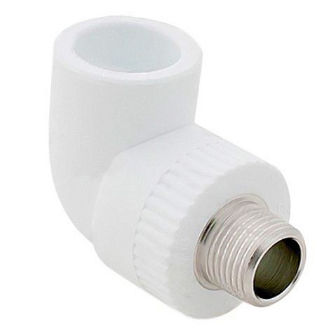 Угольник комбинированный ПП 25-3/4'' PN 25 с наружной резьбой белый РТП 10802 купить в Уфе | "Проконсим"