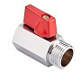 Кран латунный шаровой мини MVI BV.466 DN 15 PN 16 хромированный муфта-штуцер бабочка