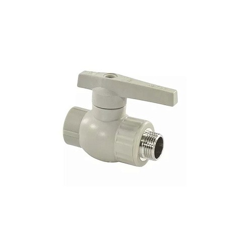 Краны шаровые ПП DN 20-32 PN 25 комбинированные с наружной резьбой серые Valfex  купить в Уфе | "Проконсим"