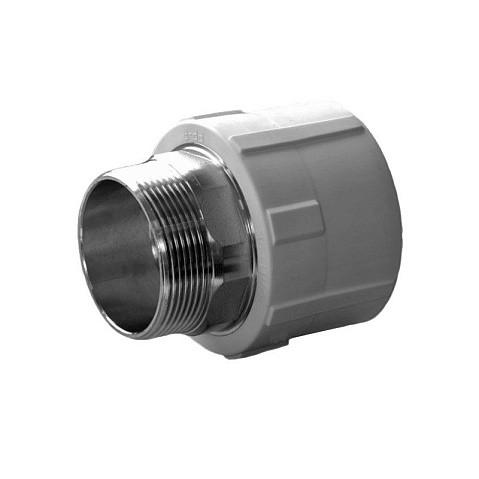 Муфта комбинированная ПП 50-1 1/2'' PN 25 под ключ с наружной резьбой белая купить в Уфе | "Проконсим"