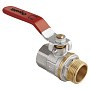 Кран латунный шаровой MVI AquaHit BV.312.04 DN 40 PN 25 рычаг муфта-штуцер полнопроходной никелированный купить в Уфе | "Проконсим"