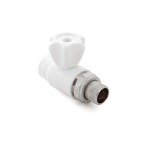 Кран шаровой для радиатора ПП 25-3/4'' PN 25 прямой с американкой белый РТП 10587 купить в Уфе | "Проконсим"