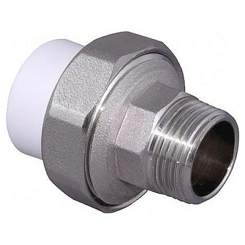 Муфта комбинированная ПП 32-1/2'' PN 25 разъёмная с наружной резьбой белая VALFEX  купить в Уфе | "Проконсим"