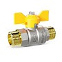 Краны латунные шаровые газовые DN 15-25 PN 40 бабочка штуцер-штуцер LD Pride GAS купить в Уфе | "Проконсим"