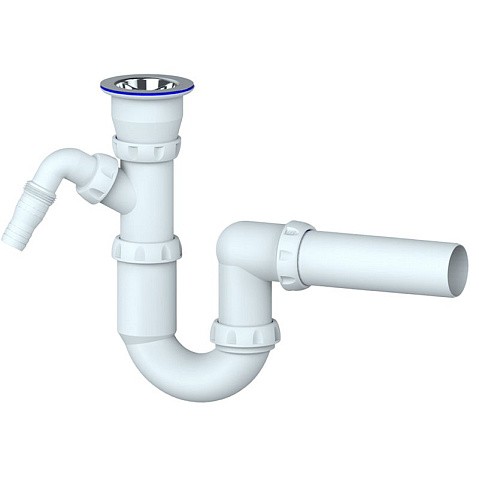 Сифон для умывальника Unicorn Y310V, 40х40 прямой отвод, 1 1/2'' х40 чаша из нержавеющей стали с отводом для стиральной машины купить в Уфе | "Проконсим"